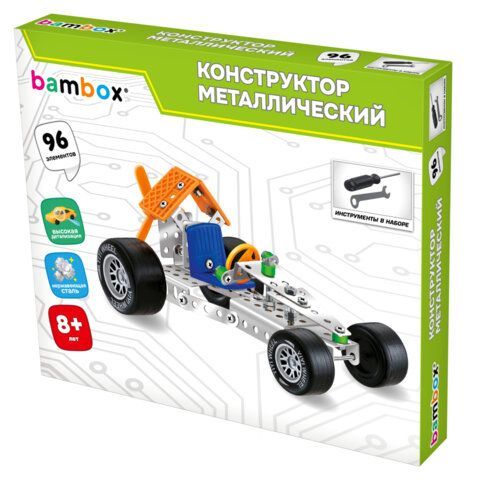 Конструктор металлический "Машинки" 4 вида ассорти, BAMBOX, 666367