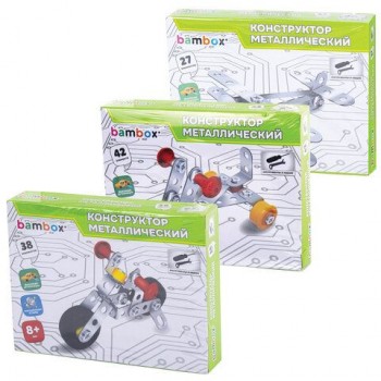 Конструктор металлический "Транспорт" 3 вида ассорти, BAMBOX 24 шт., 666368