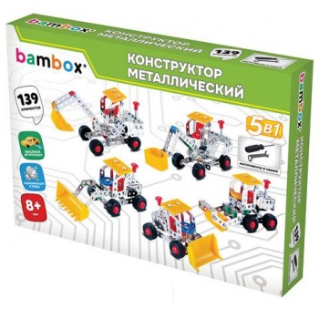 Конструктор металлический "Строительная техника 5в1", подвижные детали, 139 элементов, BAMBOX, 666370