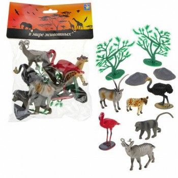 Игровой набор Фигурки животных "Животные Африки", 10 см, "В мире животных", 10 видов,, Т53855