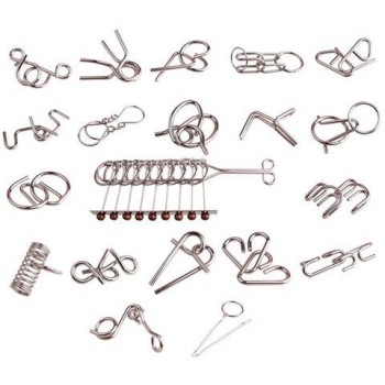 Головоломки металлические, набор 20 штук, разные уровни сложности, МозгоМина, 666419