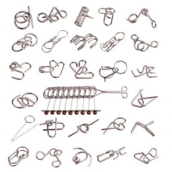 Головоломки металлические, набор 28 штук, разные уровни сложности, МозгоМина, 666420