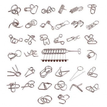 Головоломки металлические, набор 36 штук, разные уровни сложности, МозгоМина, 666421