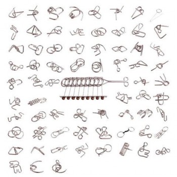 Головоломки металлические, набор 70 штук, разные уровни сложности, МозгоМина, 666423