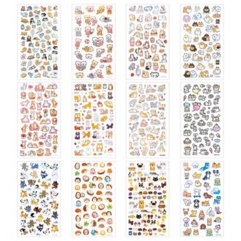 Наклейки бумажные 17,5х9,5 см, ассорти 12 видов, FUNSTER 24 шт. (ФАНСТЕР), 666676