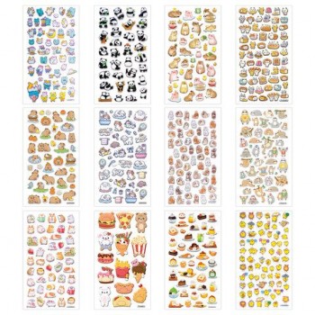 Наклейки объемные зефирные и гелевые 17,5х9,5 см, ассорти 12 видов, FUNSTER 24 шт. (ФАНСТЕР), 666677