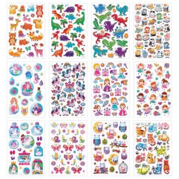 Наклейки объемные MAXI 21х14 см, ассорти 12 видов, FUNSTER 24 шт. (ФАНСТЕР), 666678