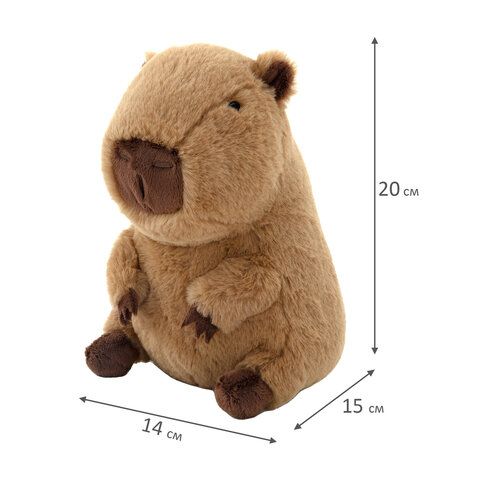 Игрушка мягкая Капибара, 20 см, цвет коричневый, WOOZOO (ВУЗУ), 666802
