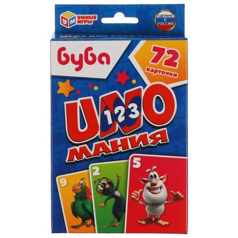 Игра настольная Уномания, 70-72 карточки, АССОРТИ, Умные игры