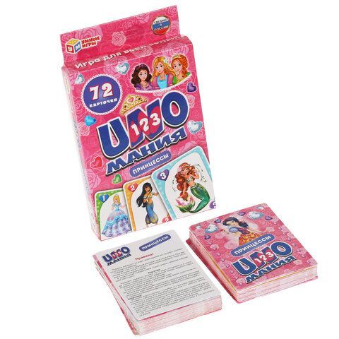 Игра настольная Уномания, 70-72 карточки, АССОРТИ, Умные игры
