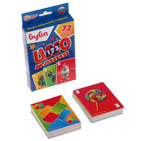 Игра настольная Уномания, 70-72 карточки, АССОРТИ, Умные игры