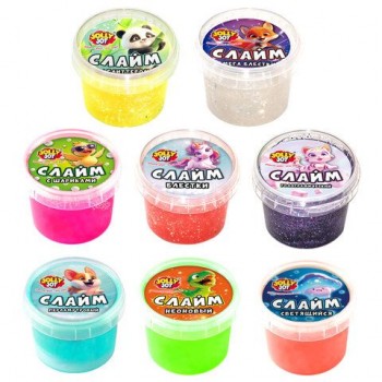 Слайм, НАБОР 8 видов, 100 г, JOLLY JOT (ДЖОЛЛИ ДЖОТ), 667319