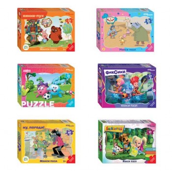 Пазл картонный 30 элементов, "МАКСИ-ПАЗЛЫ", АССОРТИ, поле 27 х18 см