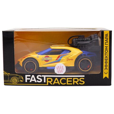 Машинка металлическая СВЕТ, ЗВУК, ПАР, 14 см, АССОРТИ, Funky Toys