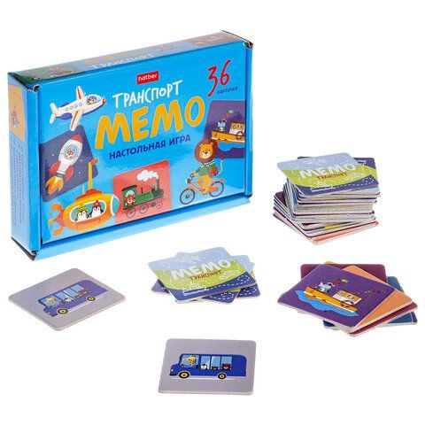 Игра настольная МЕМО 36 карточек, АССОРТИ, HATBER, 36ИнМ