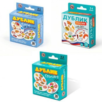 Игра настольная ДУБЛИК, 30 карточек, АССОРТИ, Русский стиль