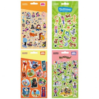 Наклейки объемные 11х20 см, СОЮЗМУЛЬТФИЛЬМ, АССОРТИ