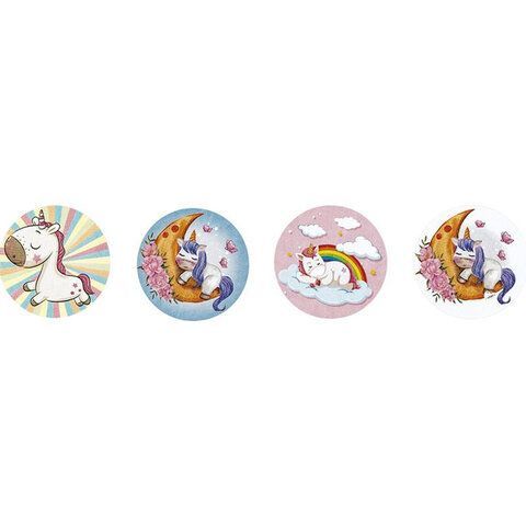 Наклейки декоративные в рулоне "Единороги", диаметр 25 мм, 500 шт, CENTRUM, 81249