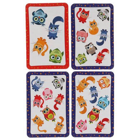 Игра настольная карточная Котики и совы 80 карточек, 138х170х40мм, УМНЫЕ ИГРЫ, 29716, 4680107929716