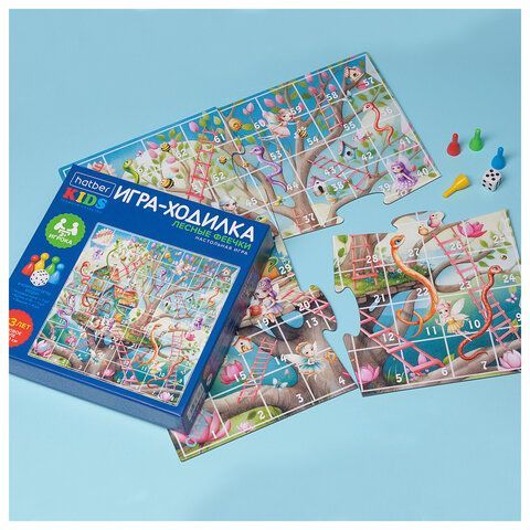 Игра-ходилка настольная детская, АССОРТИ, 5 сюжетов, HATBER