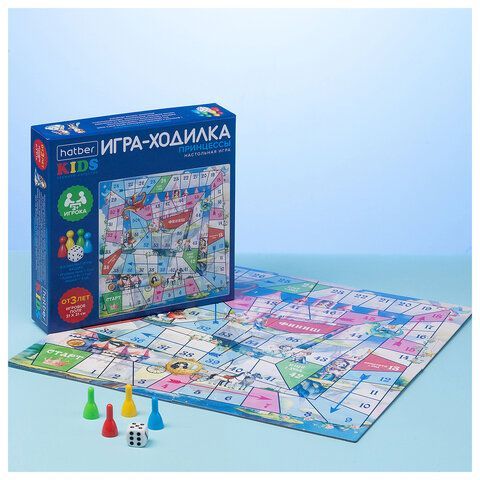 Игра-ходилка настольная детская, АССОРТИ, 5 сюжетов, HATBER