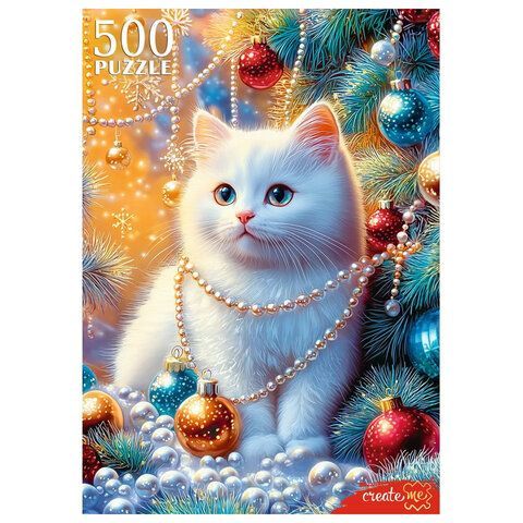 Пазл картонный "Зимняя сказка" 500 элементов, АССОРТИ, 470х330мм, 10 видов, РК
