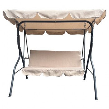 Качели садовые DASWERK "COMFORT SC-003", 3 места, Ш170хГ110хВ153, мягкое сиденье, кофейный, 680052