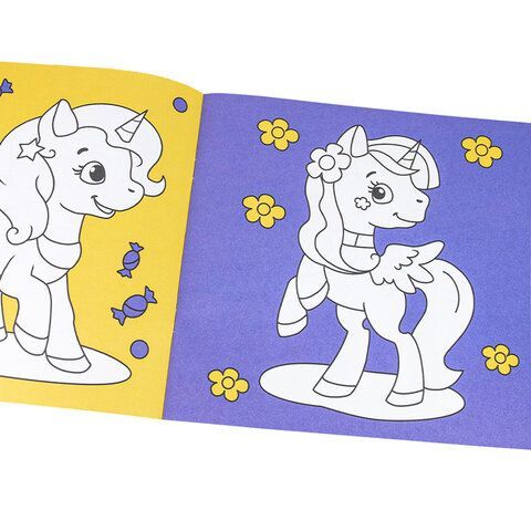 Книжка-раскраска ЕДИНОРОЖКИ МИЛАШКИ, 215х215 мм, 16 страниц, BRIGHT KIDS 2 шт., Р-5701