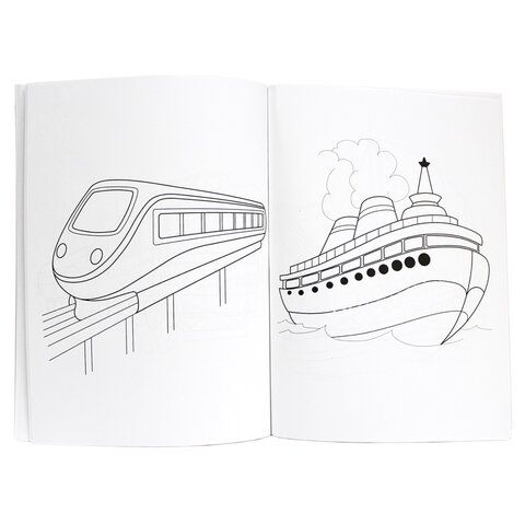 Книжка-раскраска СУПЕРРАСКРАСКА ТРАНСПОРТ, 200х280 мм, 64 стр., PROF-PRESS, 9850-1