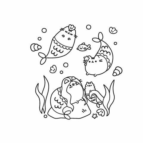 Книжка-раскраска PUSHEEN &quot;Маленькая мяу-раскраска&quot;, 245х245 мм, 96 страниц, ЭКСМО, 29255