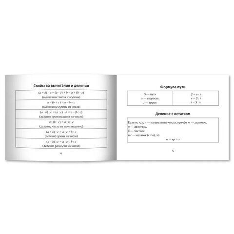 Мини-шпаргалка для школы "Формулы по алгебре", 62 стр, А6, 110х140 мм, ФП