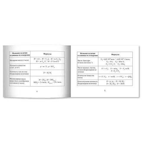 Мини-шпаргалка для школы "Формулы по химии", 63 стр, А6, 110х140 мм, ФП
