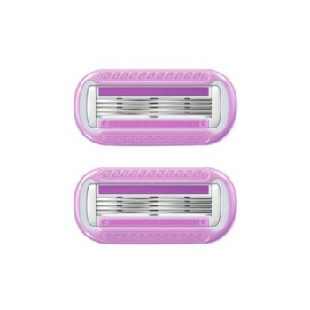 Кассеты для бритвенного станка многоразового женского, 4 лезвия, 2 кассеты, X-ONE, 700019