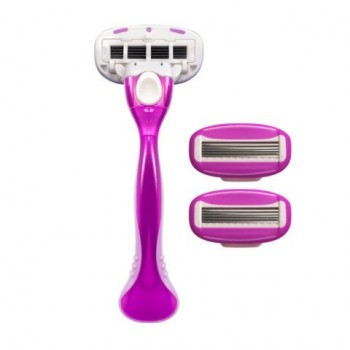 Бритвенный станок многоразовый женский, 5 лезвий, 2 кассеты, X-ONE, 700020