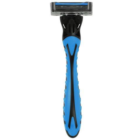 Бритвенный станок многоразовый мужской, 3 лезвия, 31 кассета, синий, X-ONE, 700024