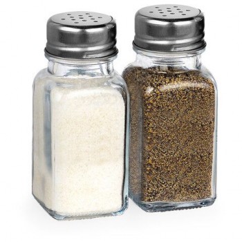 Солонка-перечница 80 мл, CLASSIC, баночка для специй, стекло/сталь, дисплей, WEGLA 12 шт. (ВЕГЛА), 700225