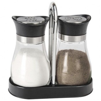 Набор для специй 2*130 мл, ULTRA, подставка+солонка+перечница, отверстия S/P, WEGLA (ВЕГЛА), 700233