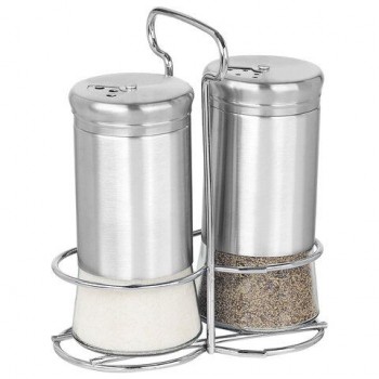 Набор для специй 2*140 мл, ULTRA, подставка+солонка+перечница, 3 типа отверстий, WEGLA (ВЕГЛА), 700234