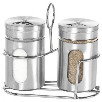 Набор для специй 2*100 мл, ULTRA, подставка+солонка+перечница, 3 типа отверстий, WEGLA (ВЕГЛА), 700235