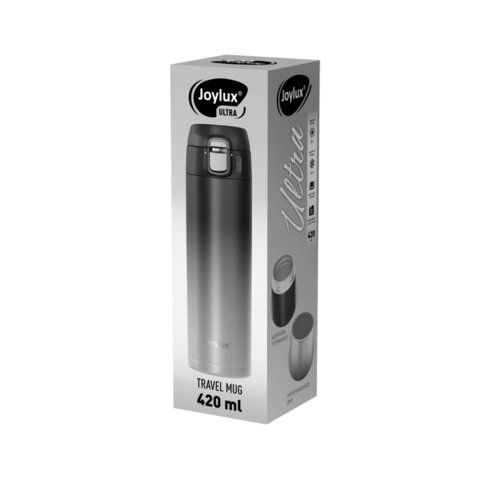 Термокружка 420 мл JOYLUX ULTRA GRADIENT, нержавеющая сталь SUS304, черный/серый, 700274