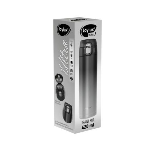 Термокружка 420 мл JOYLUX ULTRA GRADIENT, нержавеющая сталь SUS304, черный/серый, 700274