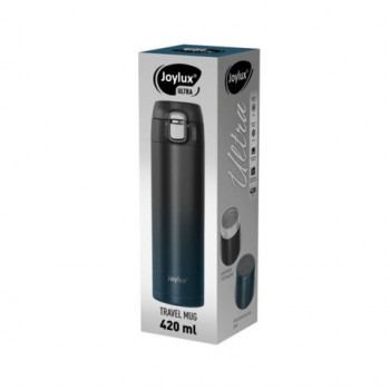Термокружка 420 мл JOYLUX ULTRA GRADIENT, нержавеющая сталь SUS304, черный/синий, 700275