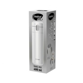 Термокружка 400 мл JOYLUX EXTRA STYLE, нержавеющая сталь SUS304, белый матовый, 700281