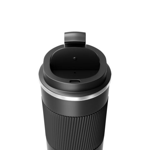 Термокружка 510мл JOYLUX EVERY DAY, нерж. сталь SUS304, силиконовый рукав, черный матовый, 700292