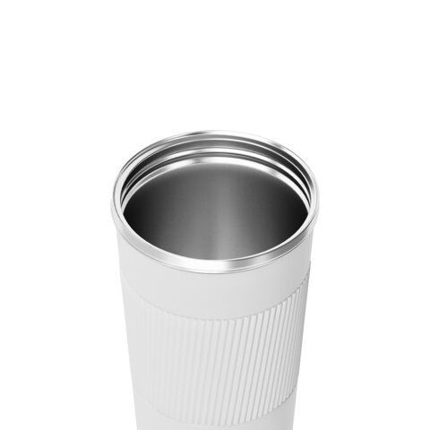 Термокружка 510 мл JOYLUX EVERY DAY, нерж. сталь SUS304, силиконовый рукав, белый матовый, 700293