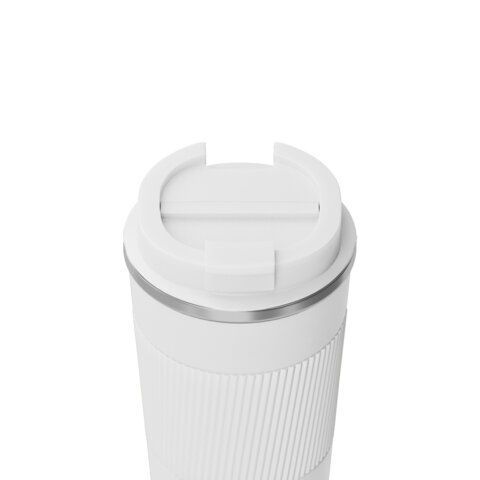 Термокружка 510 мл JOYLUX EVERY DAY, нерж. сталь SUS304, силиконовый рукав, белый матовый, 700293