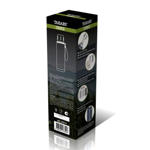 Термос 1л CHOICE, нержавеющая сталь SUS316, крышка/кружка, ремешок, синий матовый, TAIGARU (ТАЙГАРУ), 700313