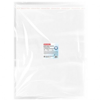 Пакеты БОПП с клеевым клапаном КОМПЛЕКТ 100 штук, 40х50+4 см, 30 мкм с усиленным швом, BRAUBERG, 700411