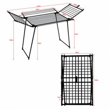 Сушилка напольная для белья раскладная 5 зон сушки, 25 метров LAIMA HOME MEGA BLACK, 700471