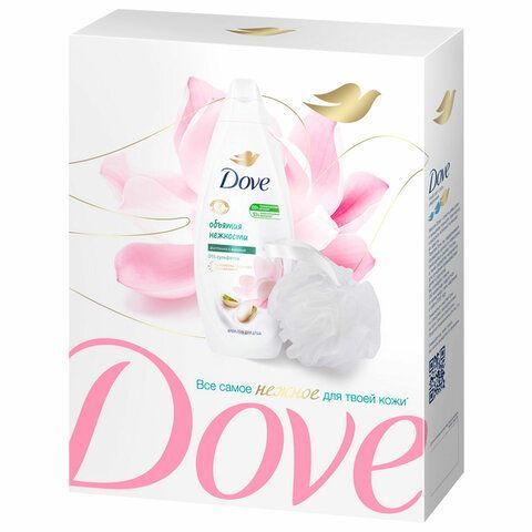 Промонабор: Крем-гель для душа 250мл DOVE &quot;Фисташковый крем и магнолия&quot; + мочалка для